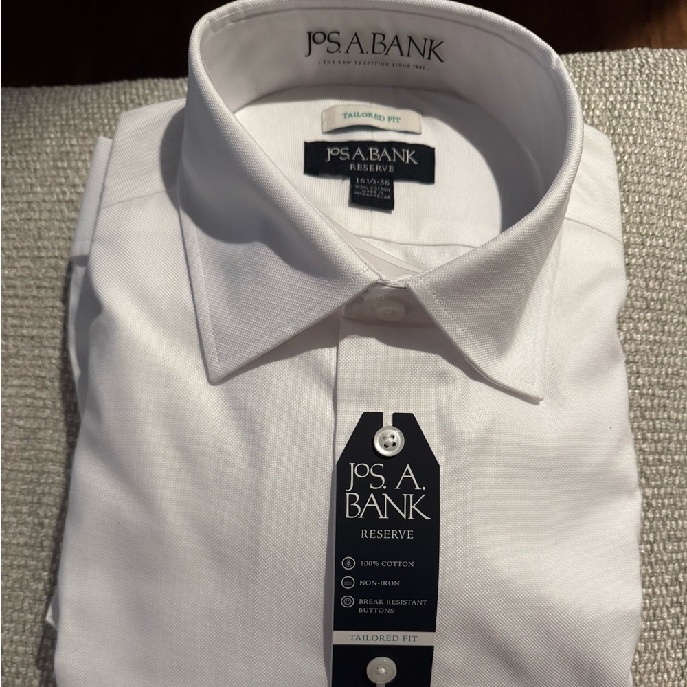Jos a bank white tailored dress shirt